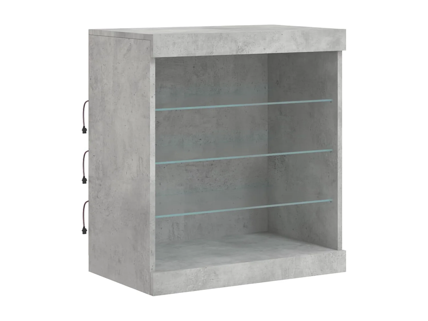 Buffet avec lumières LED gris béton 142,5x37x67 cm