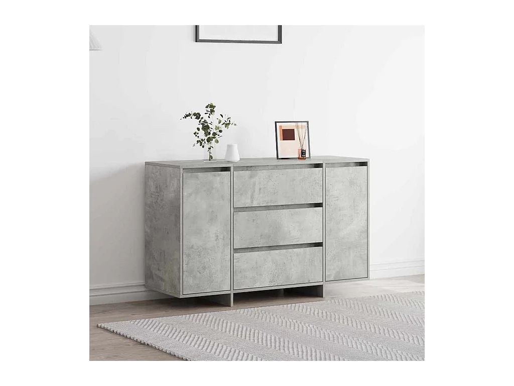 Buffet Gris Béton 120x41x75 cm en Bois d'ingénierie