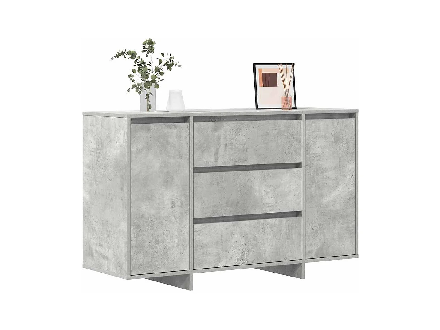 Buffet Gris Béton 120x41x75 cm en Bois d'ingénierie