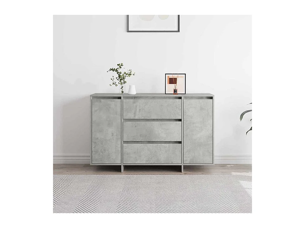 Buffet Gris Béton 120x41x75 cm en Bois d'ingénierie