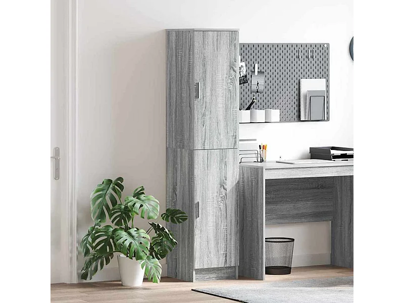 Aparador moderno rectangular mediano de MDF gris Sonoma
