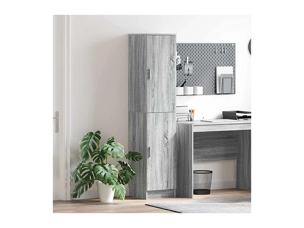 Buffet Gris sonoma MDF Moyen Buffet Rectangulaire Moderne