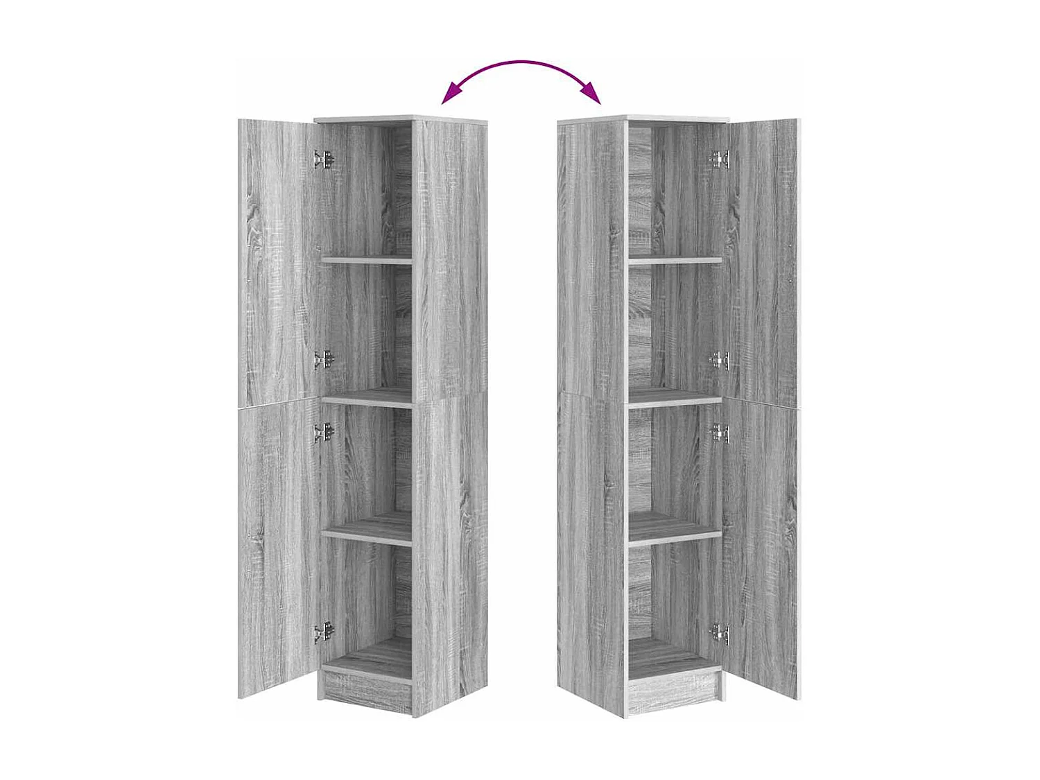 Buffet Gris sonoma MDF Moyen Buffet Rectangulaire Moderne