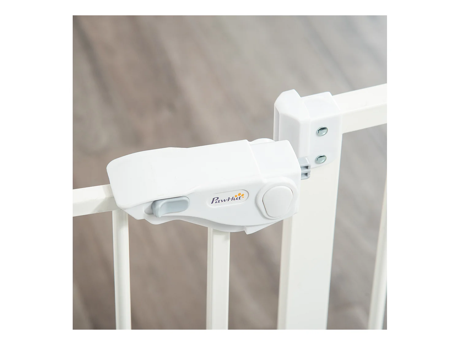 Barrière de sécurité extensible pour porte sans perçage, fermeture automatique, plastique et acier, blanc (80x3.5x91.4 cm)