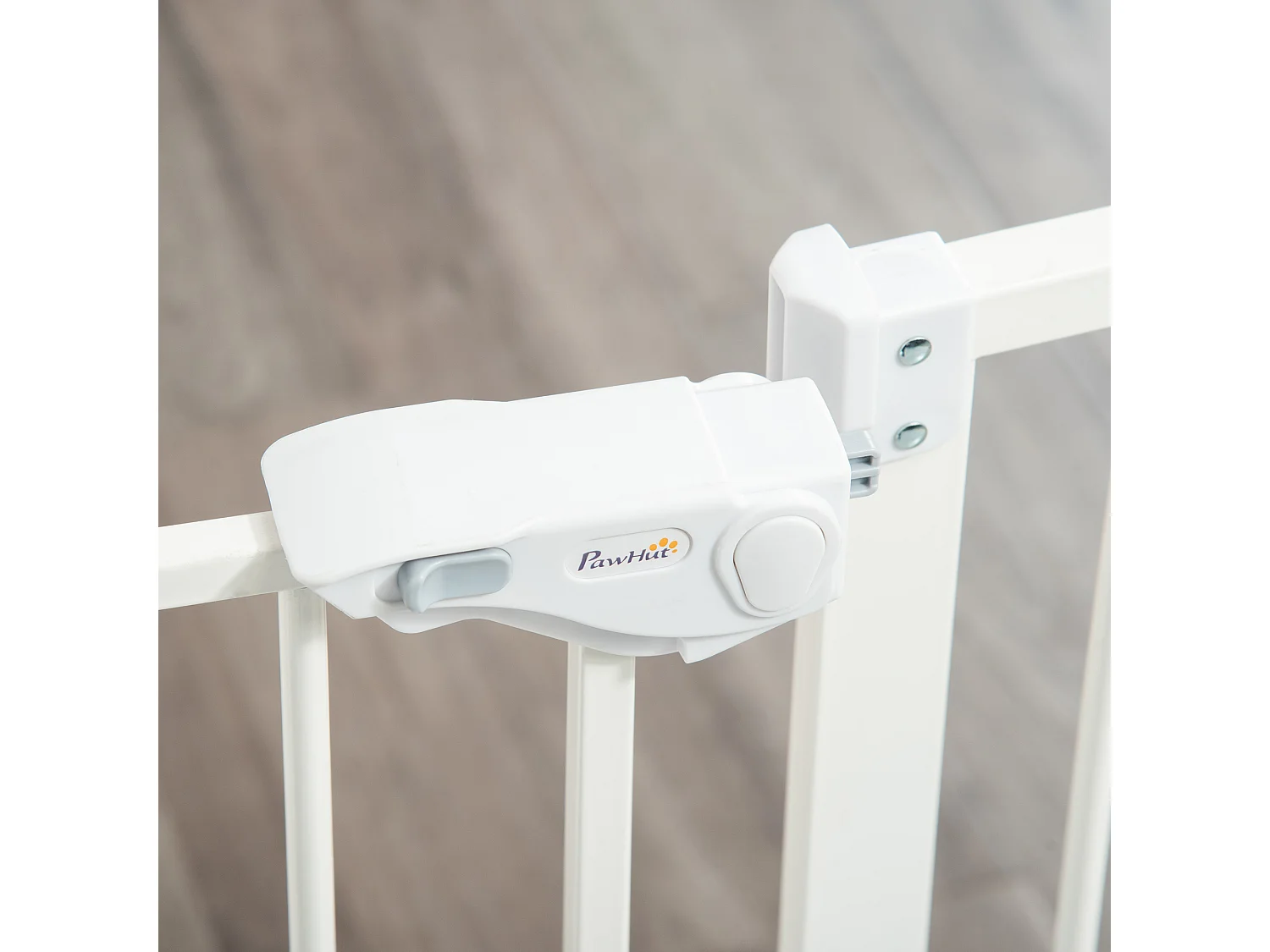 Barrière de sécurité extensible pour porte sans perçage, fermeture automatique, plastique et acier, blanc (80x3.5x91.4 cm)