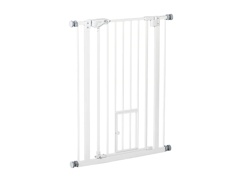 Puerta de seguridad extensible para puerta sin taladrar, cierre automático, de plástico y acero, color blanco (80x3,5x91,4 cm)
