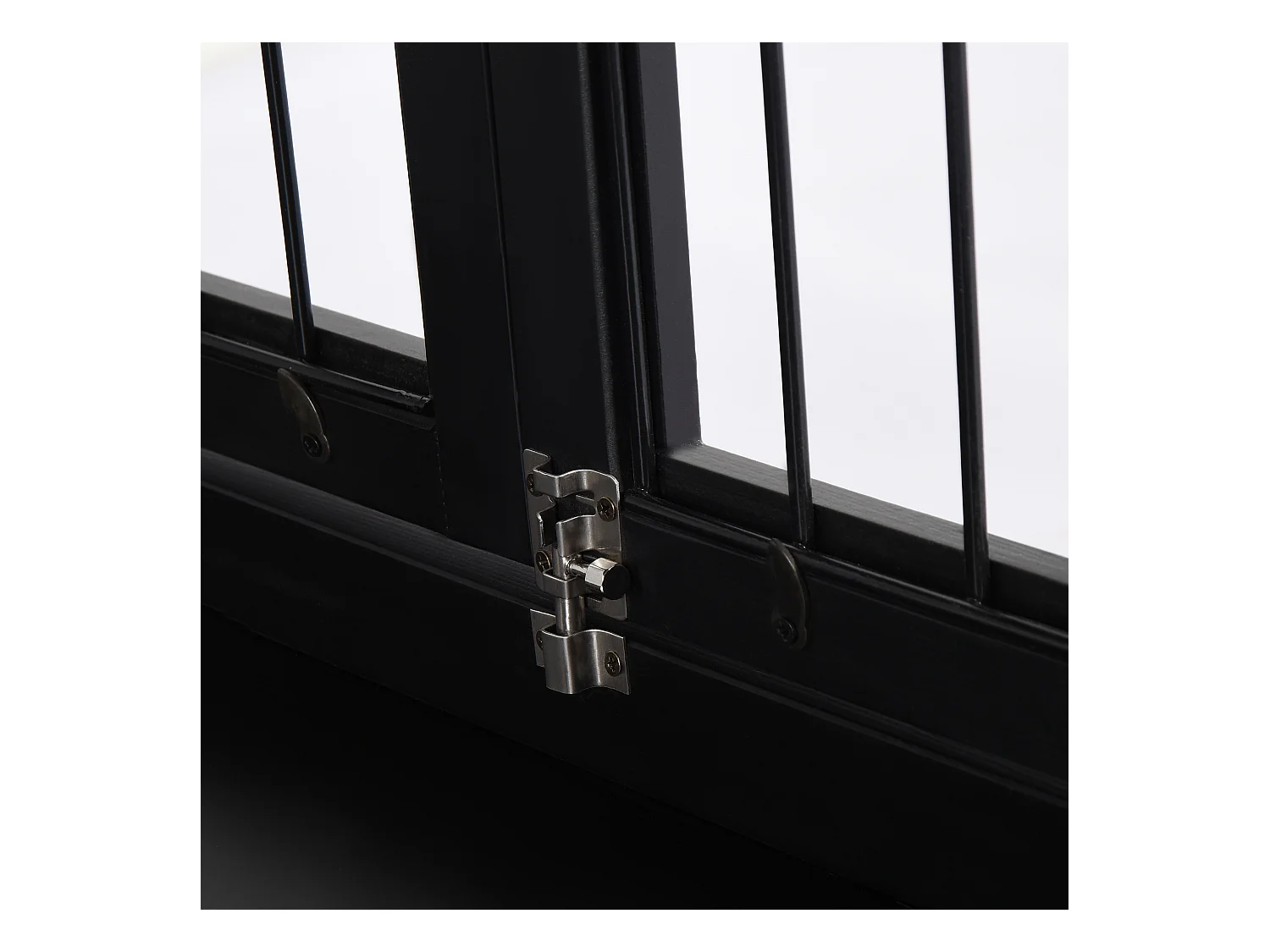 Cabane pour chien avec plateau de table, design pratique, MDF et métal, noir (81x58.5x66cm)