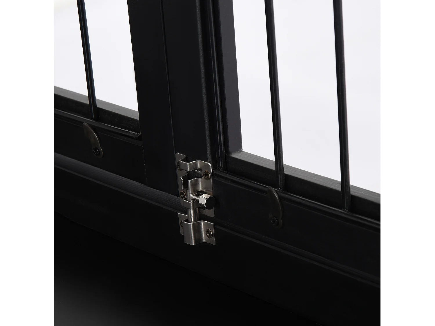 Cabane pour chien avec plateau de table, design pratique, MDF et métal, noir (81x58.5x66cm)