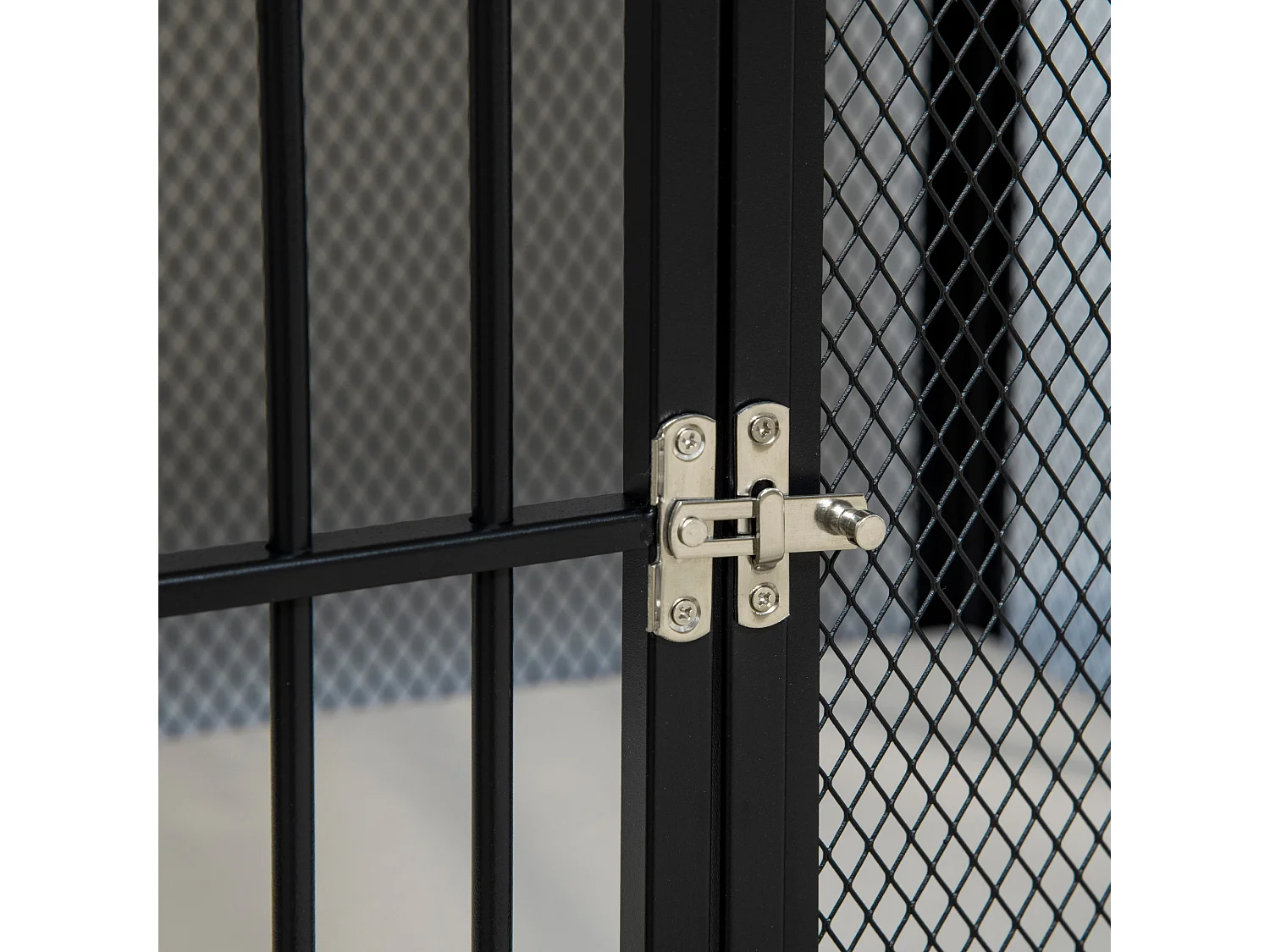 Cage pour chien avec plateau de table, maison de chien avec coussin, tiroir amovible, contreplaqué, chêne et noir (80x55x71cm)