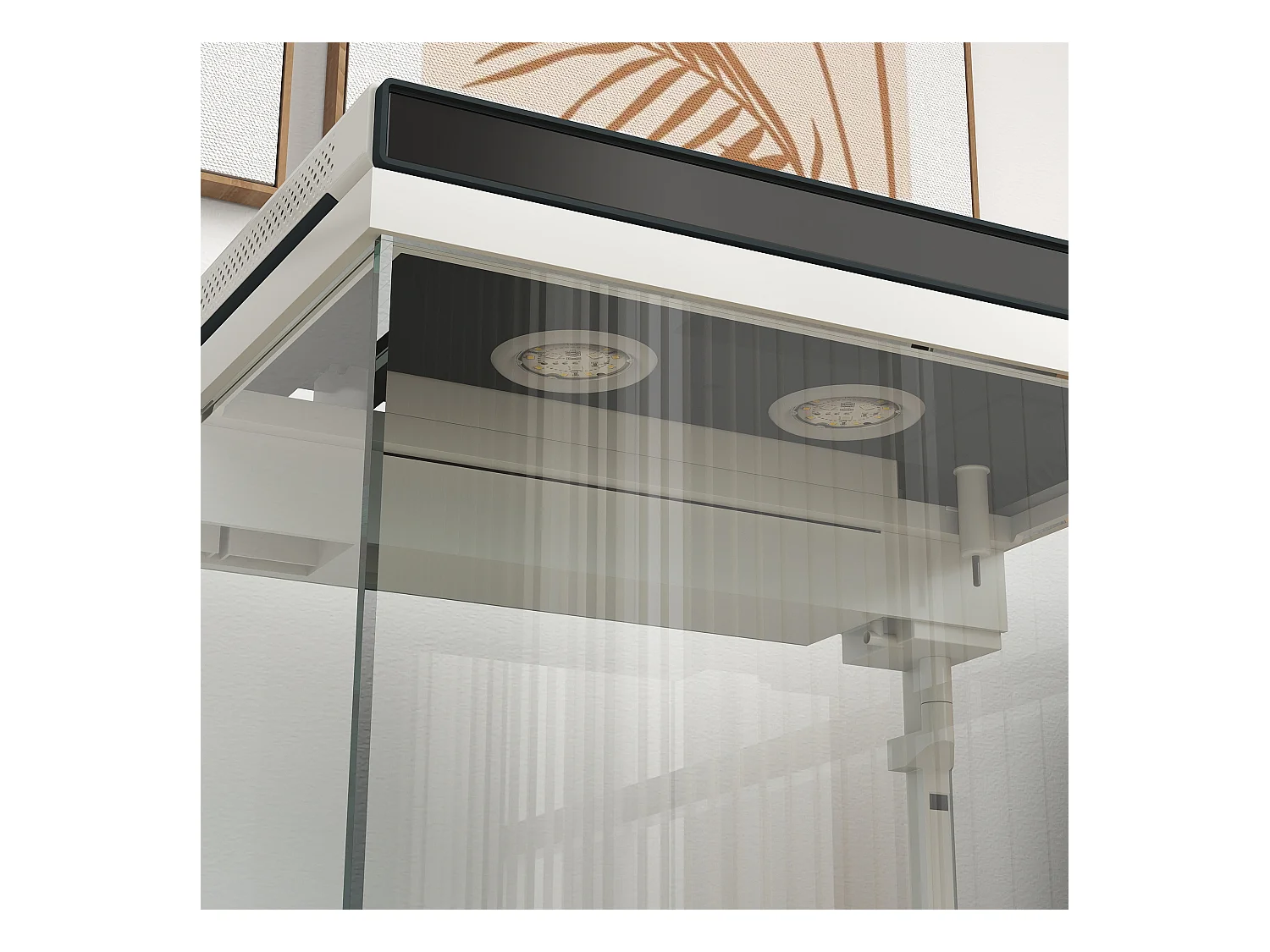 Aquarium complet 26L avec filtre, éclairage LED et pompe à eau, verre, blanc (38x26x37.6cm)