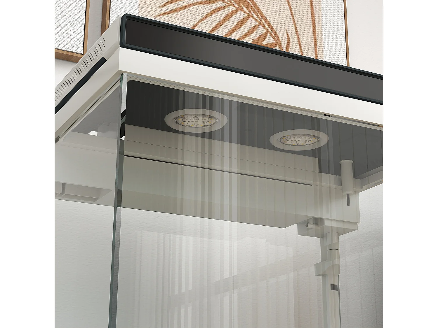 Aquarium complet 26L avec filtre, éclairage LED et pompe à eau, verre, blanc (38x26x37.6cm)