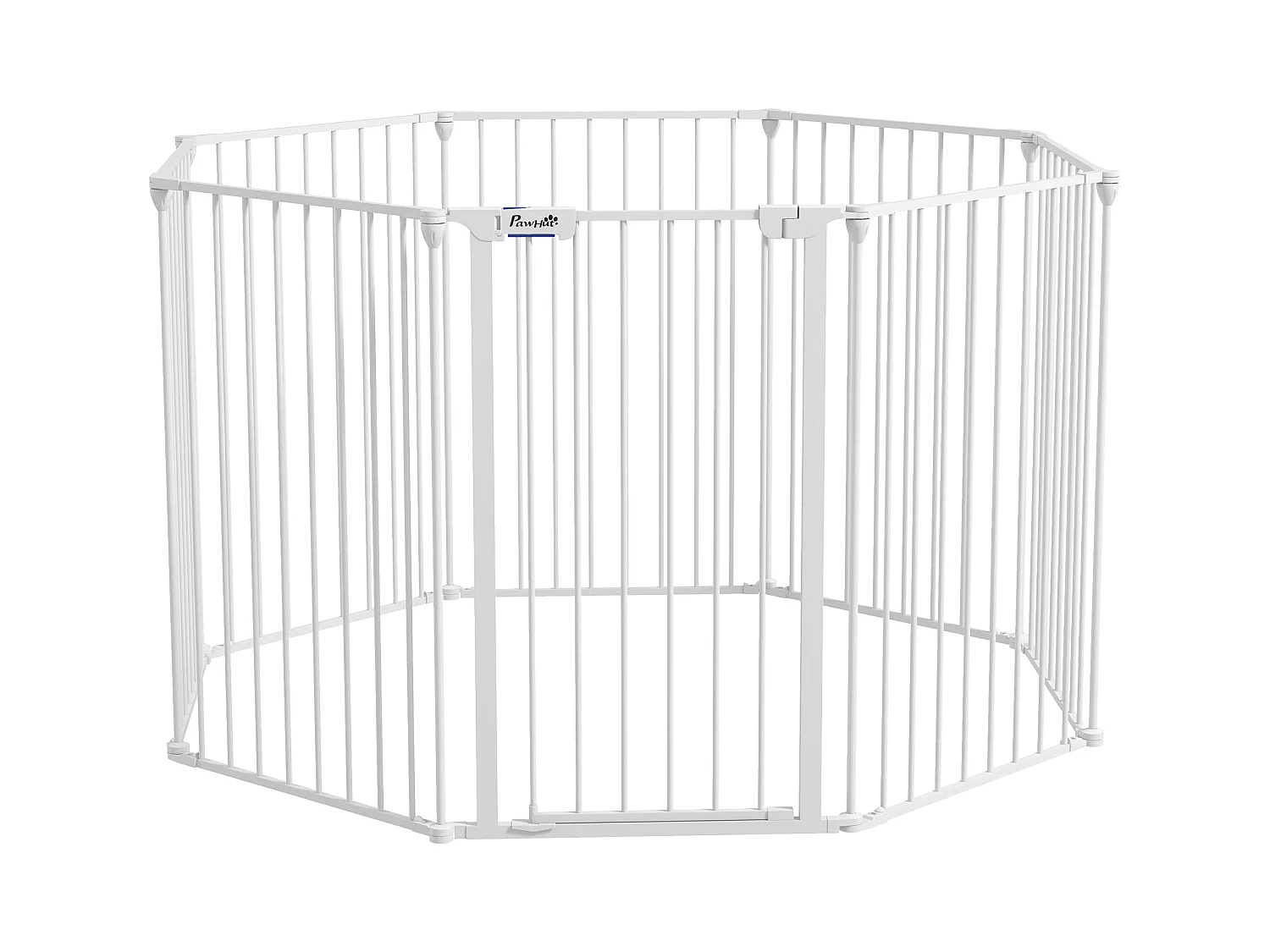 Enclos pliable pour chiots, 8 panneaux modulables, plastique, blanc avec système de verrouillage (154x154x90cm)