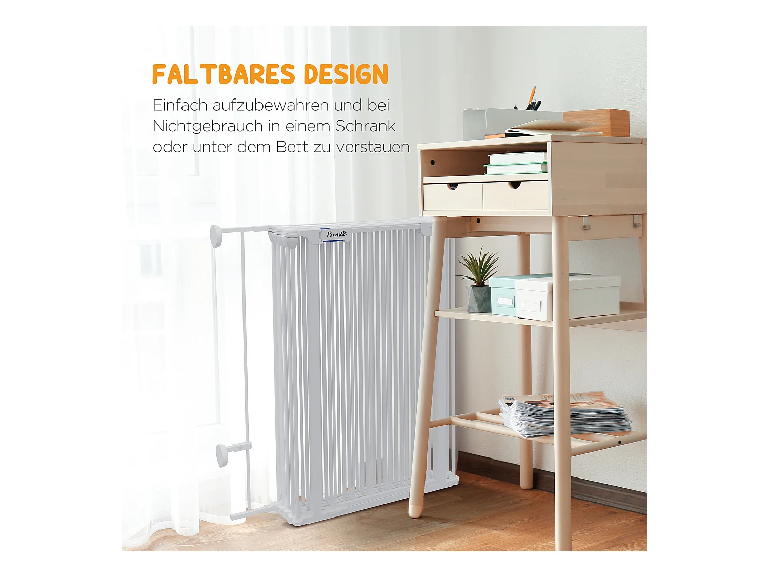 Enclos pliable pour chiots, 8 panneaux modulables, plastique, blanc avec système de verrouillage (154x154x90cm)