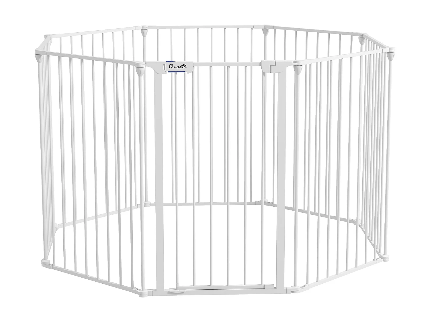 Enclos pliable pour chiots, 8 panneaux modulables, plastique, blanc avec système de verrouillage (154x154x90cm)