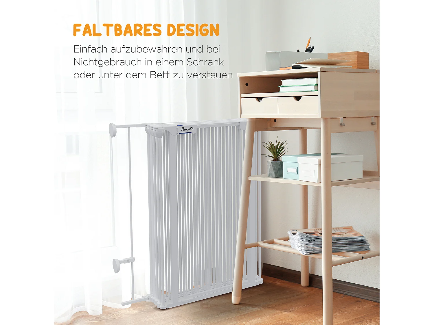 Enclos pliable pour chiots, 8 panneaux modulables, plastique, blanc avec système de verrouillage (154x154x90cm)