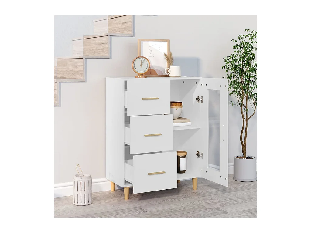 Buffet blanc 69,5x34x90 cm bois d'ingénierie