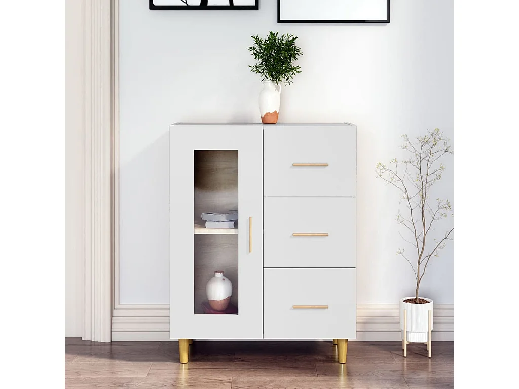 Aparador blanco 69,5x34x90 cm madera de ingeniería