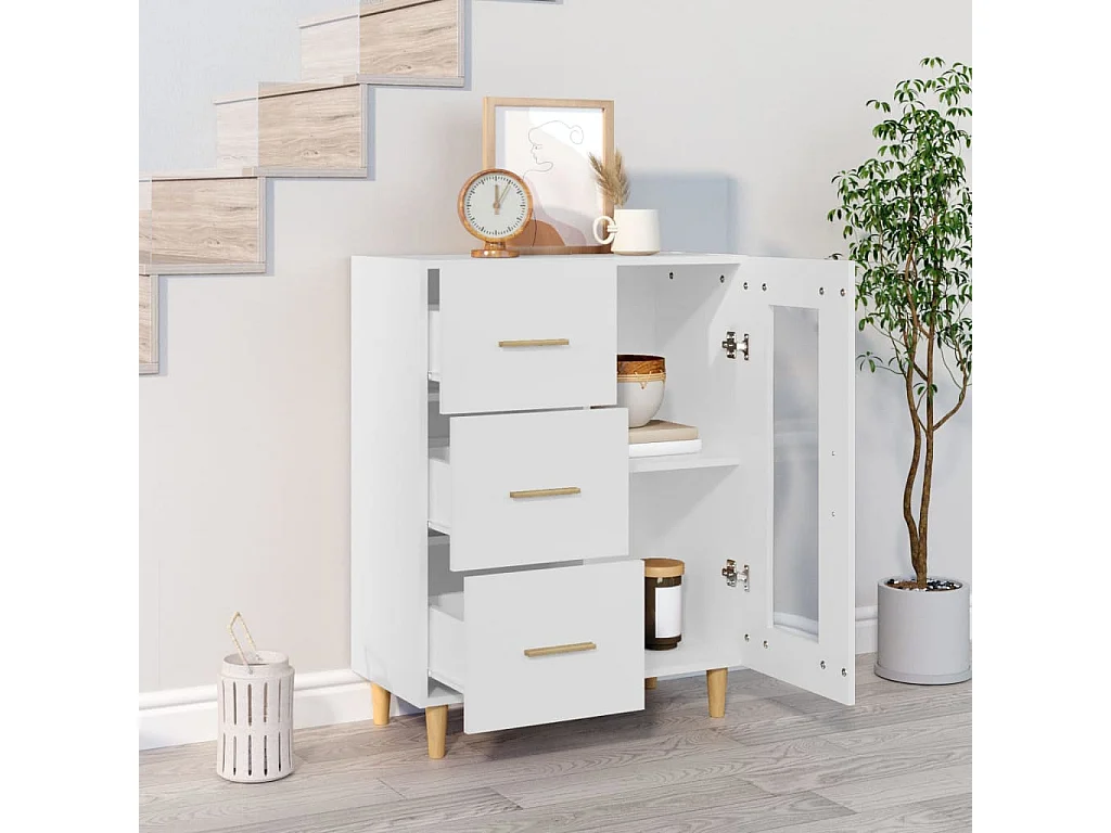 Aparador blanco 69,5x34x90 cm madera de ingeniería