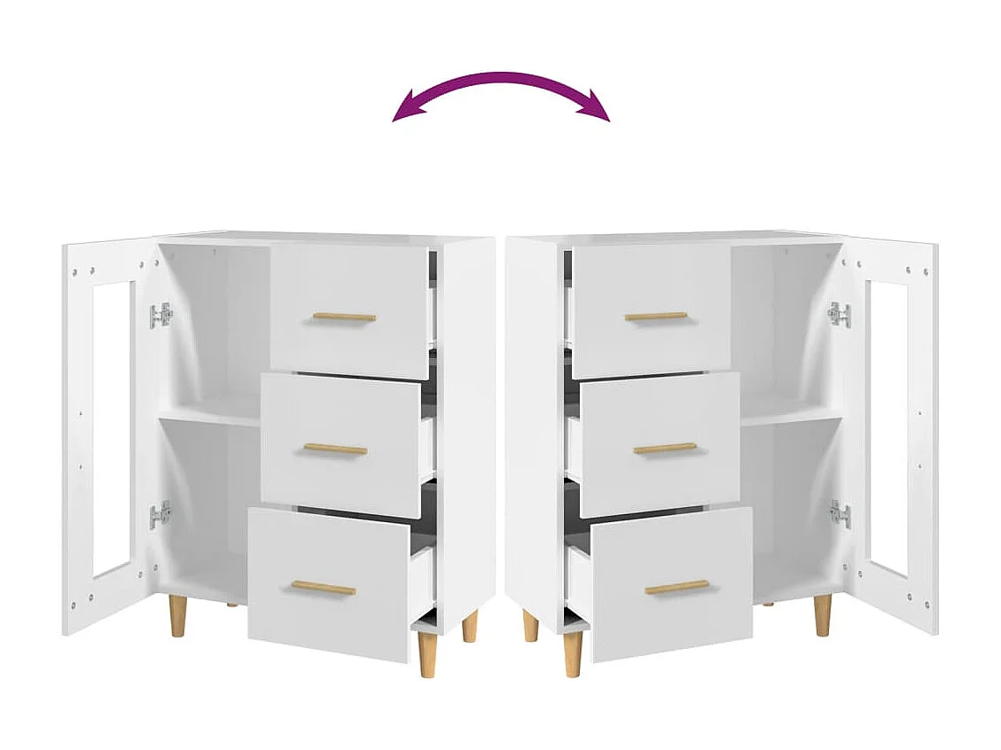 Aparador blanco 69,5x34x90 cm madera de ingeniería