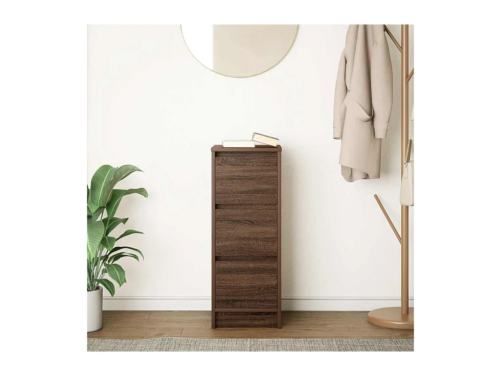 Buffet chêne marron 29,5x34x76 cm bois d'ingénierie