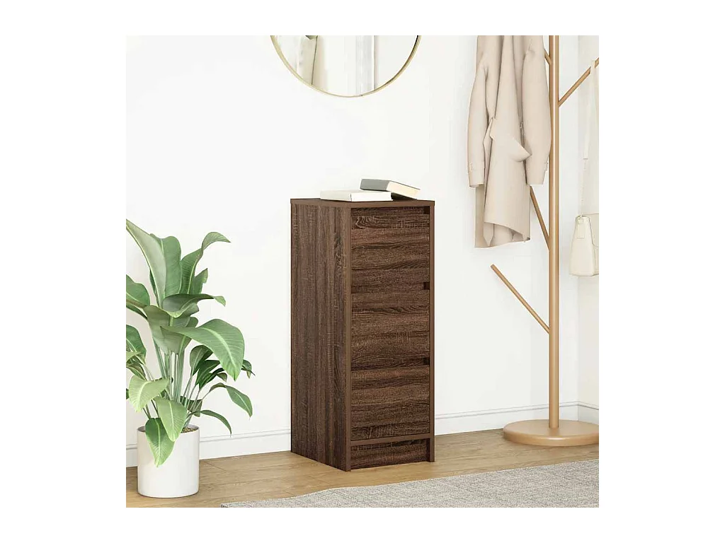 Credenza in rovere marrone 29,5x34x76 cm in legno ingegnerizzato