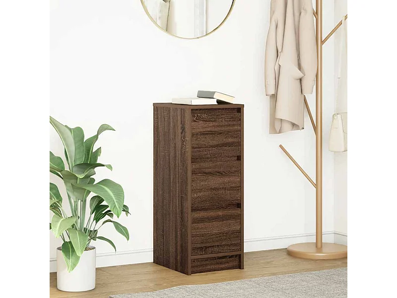 Credenza in rovere marrone 29,5x34x76 cm in legno ingegnerizzato