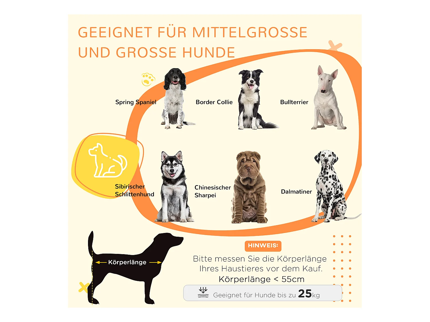 Cage pour chien à double porte avec coussin, structure solide en acier et tissu oxford, gris (90x58x65 cm)