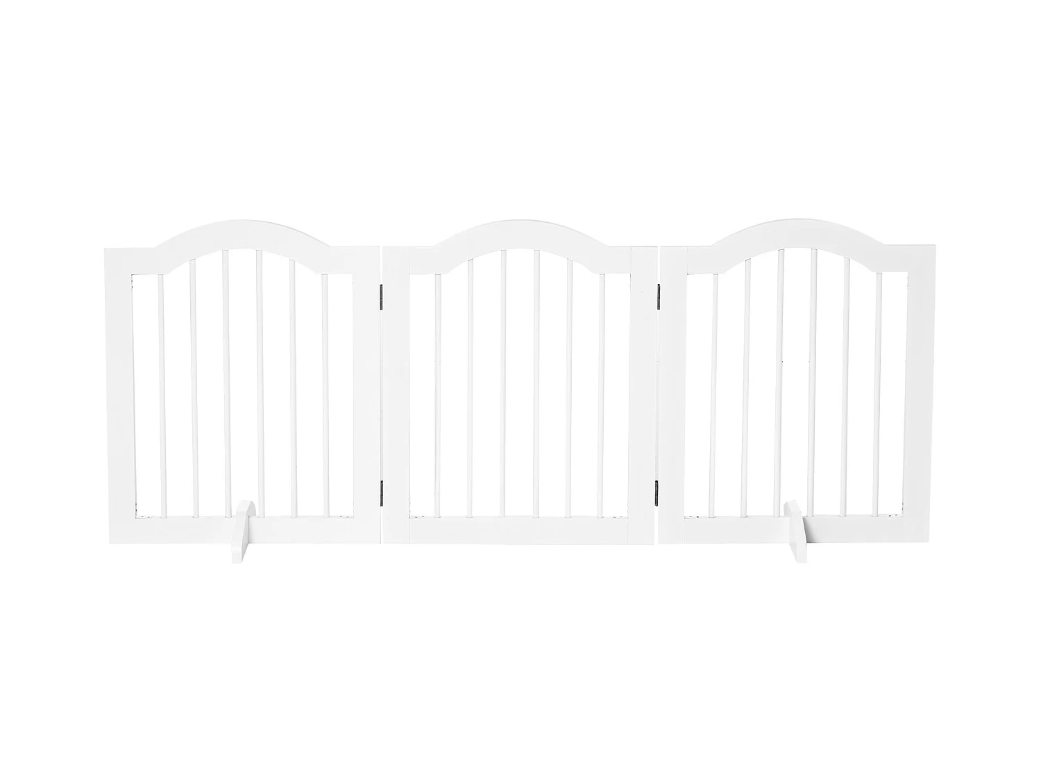 Barrière pour chien pliable, 3 panneaux, structure stable, MDF, blanc (154.5x29.5x61 cm)