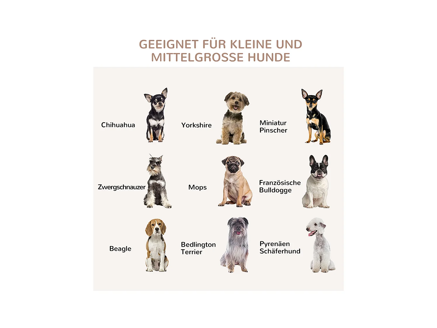 Cage pour chien en bois naturel avec coussin, design sécurisé à deux portes, pour chiens de taille moyenne (82.5x57x72cm)