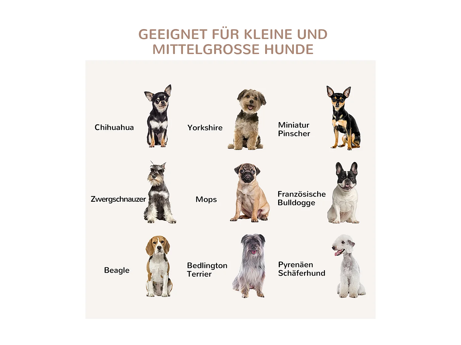 Cage pour chien en bois naturel avec coussin, design sécurisé à deux portes, pour chiens de taille moyenne (82.5x57x72cm)