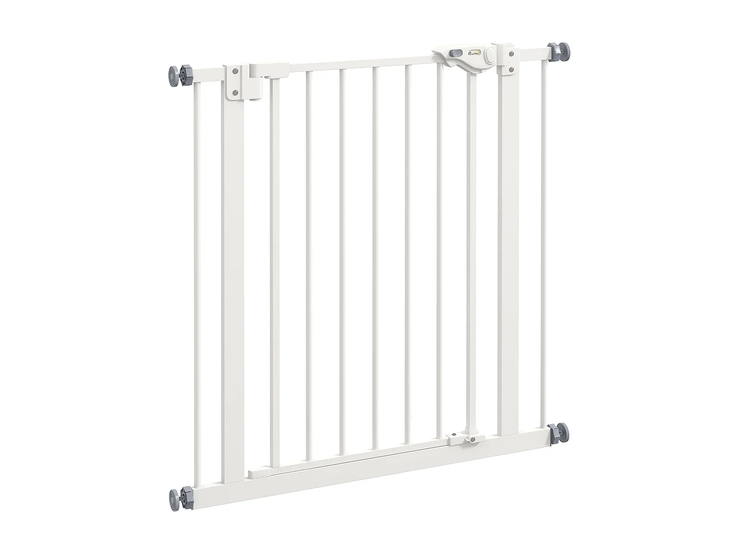 Beschermrooster voor honden en katten, verstelbare barrière zonder boren, metaal en kunststof, wit (80x2x77 cm)