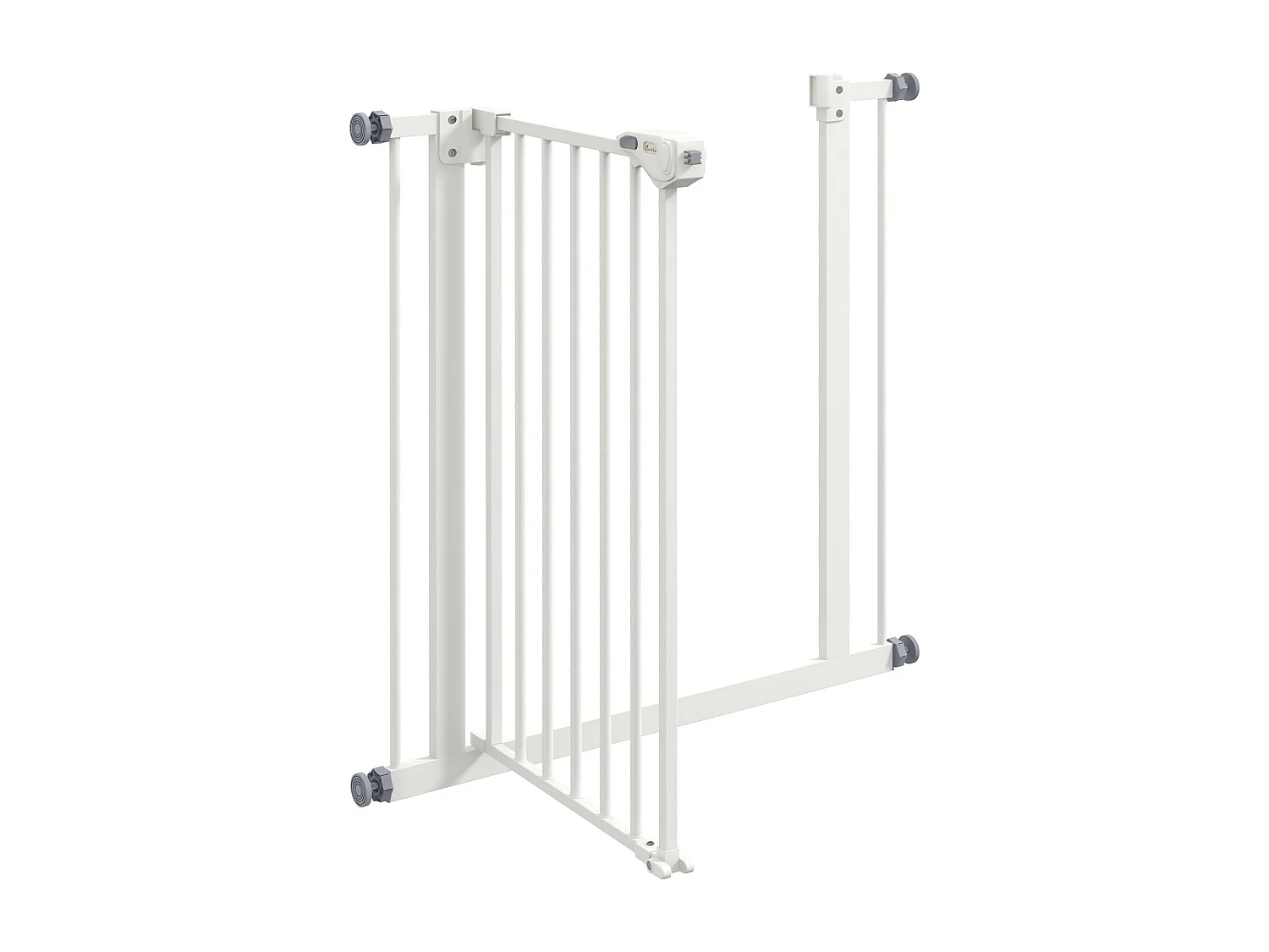 Beschermrooster voor honden en katten, verstelbare barrière zonder boren, metaal en kunststof, wit (80x2x77 cm)