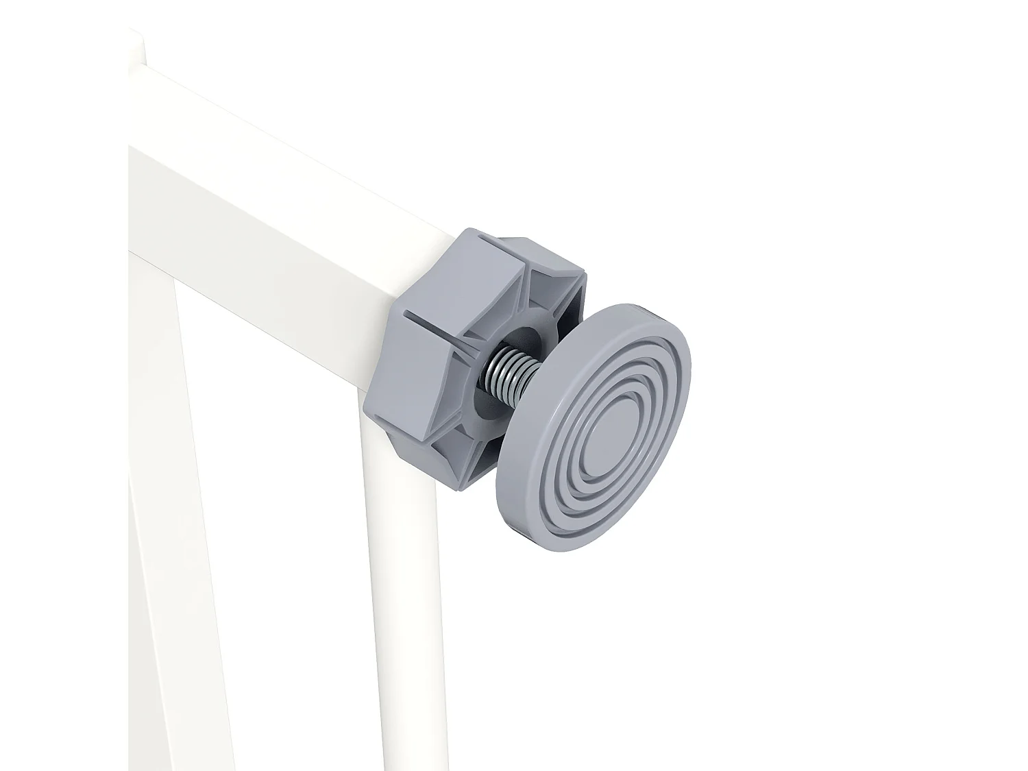 Beschermrooster voor honden en katten, verstelbare barrière zonder boren, metaal en kunststof, wit (80x2x77 cm)