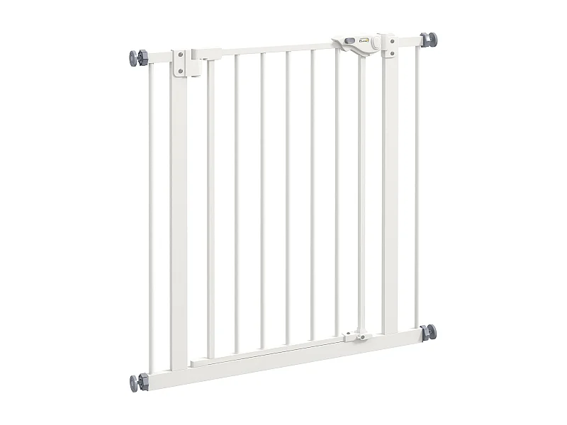 Rejilla protectora para perros y gatos, barrera ajustable sin taladrar, de metal y plástico, color blanco (80x2x77 cm)