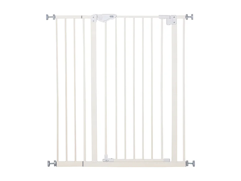Grille de protection pour porte sans perçage, réglable en largeur, à double verrouillage, métal, blanc (97.5x104.1x3.5 cm)