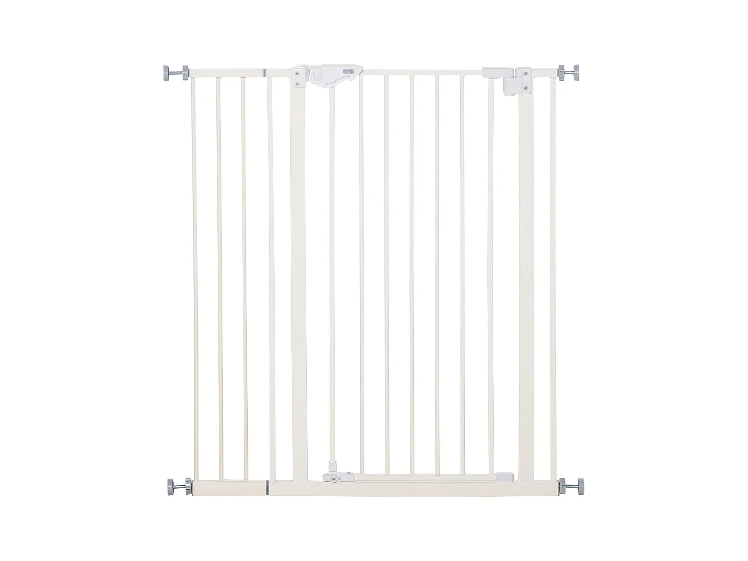 Grille de protection pour porte sans perçage, réglable en largeur, à double verrouillage, métal, blanc (97.5x104.1x3.5 cm)