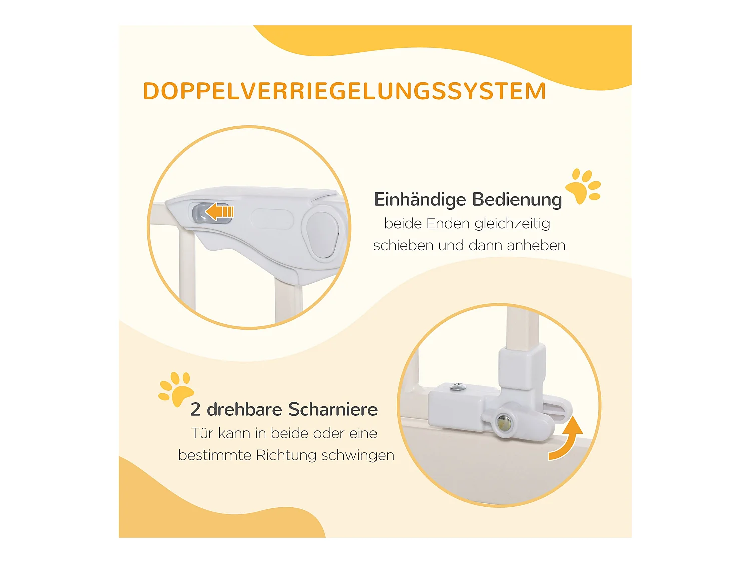 Grille de protection pour porte sans perçage, réglable en largeur, à double verrouillage, métal, blanc (97.5x104.1x3.5 cm)