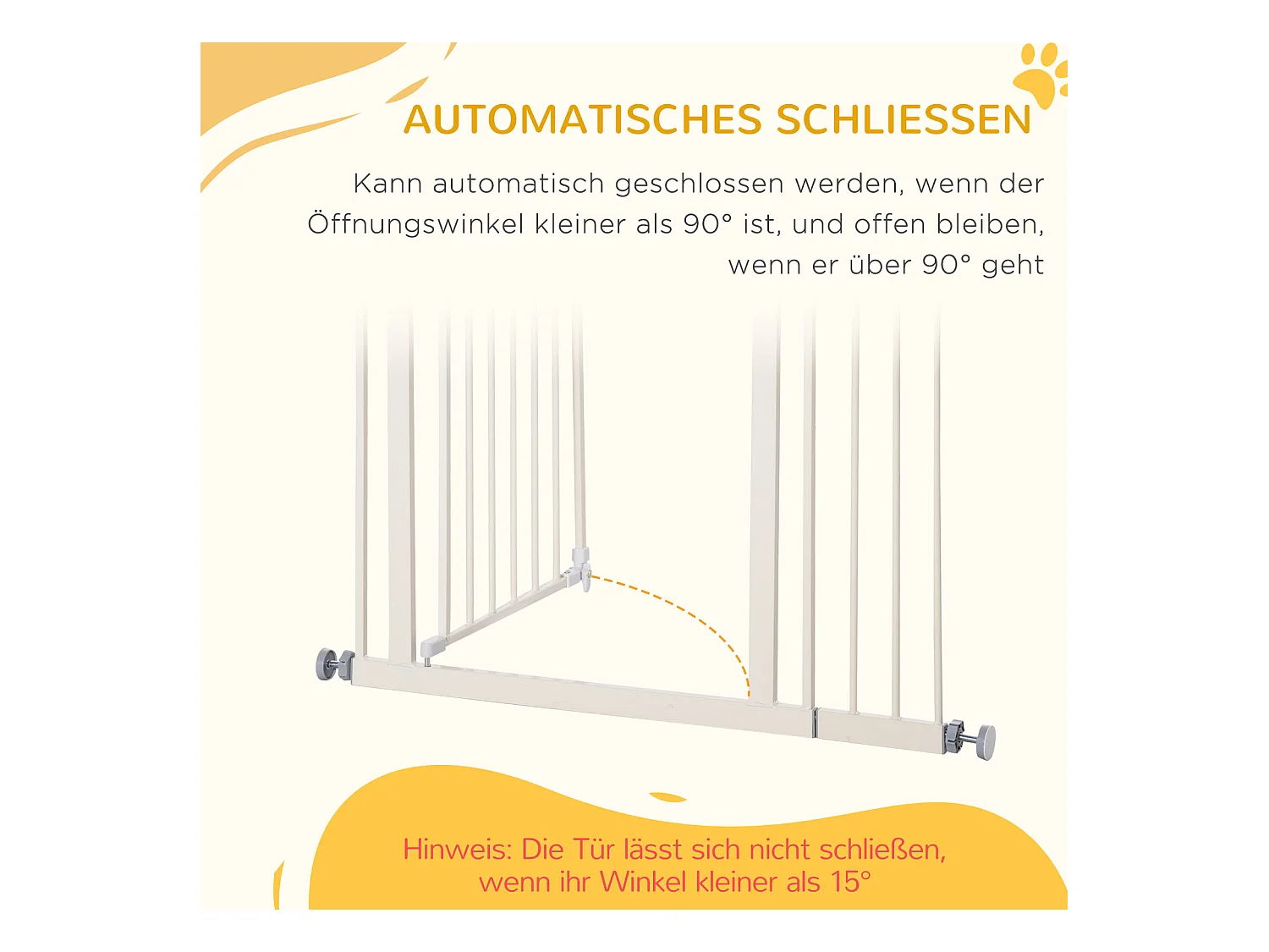 Grille de protection pour porte sans perçage, réglable en largeur, à double verrouillage, métal, blanc (97.5x104.1x3.5 cm)