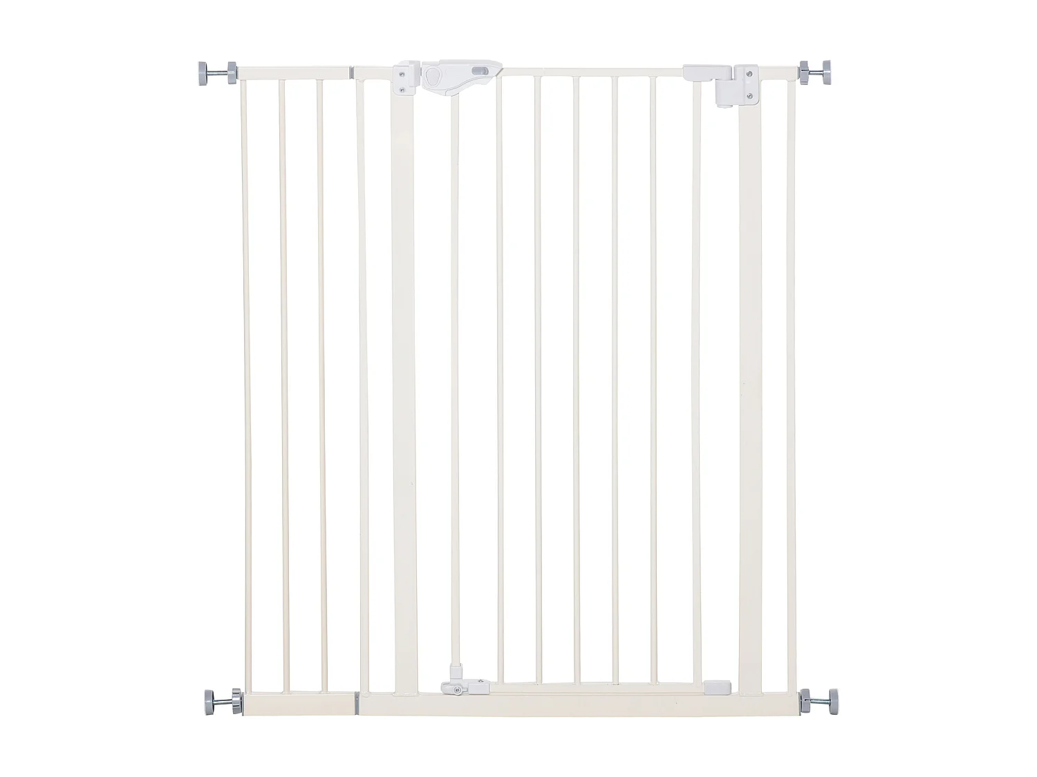 Grille de protection pour porte sans perçage, réglable en largeur, à double verrouillage, métal, blanc (97.5x104.1x3.5 cm)