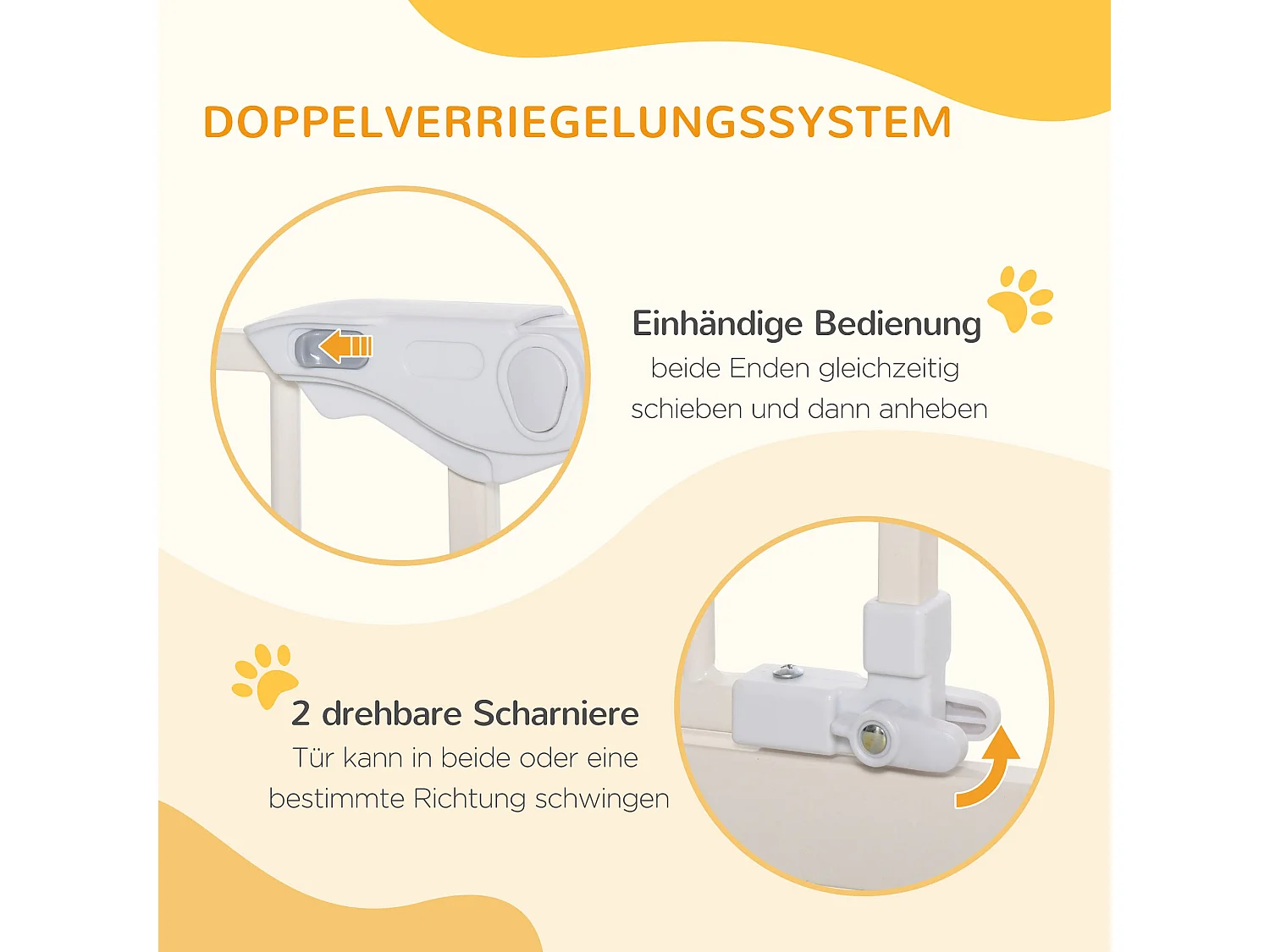 Grille de protection pour porte sans perçage, réglable en largeur, à double verrouillage, métal, blanc (97.5x104.1x3.5 cm)