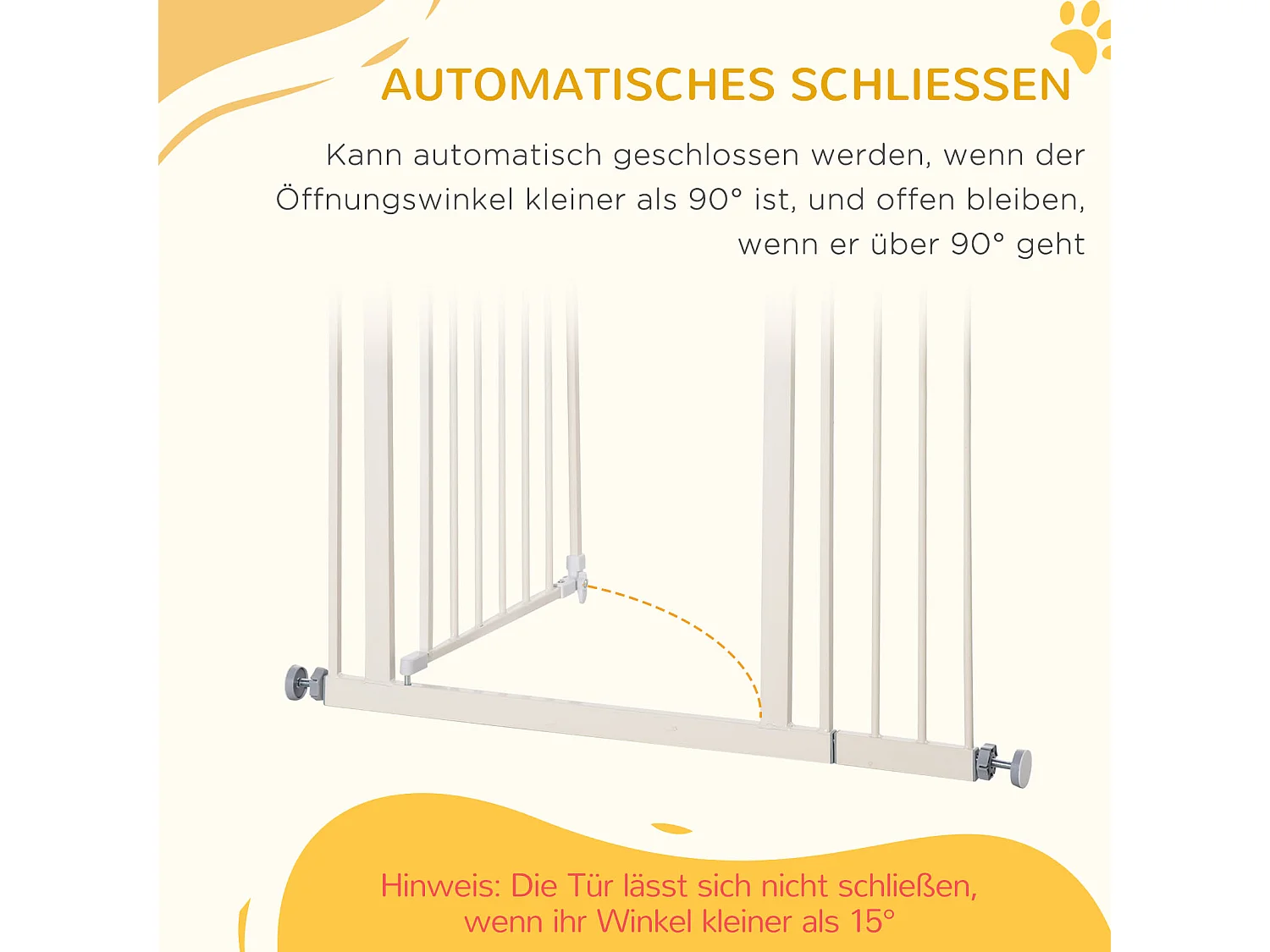 Grille de protection pour porte sans perçage, réglable en largeur, à double verrouillage, métal, blanc (97.5x104.1x3.5 cm)
