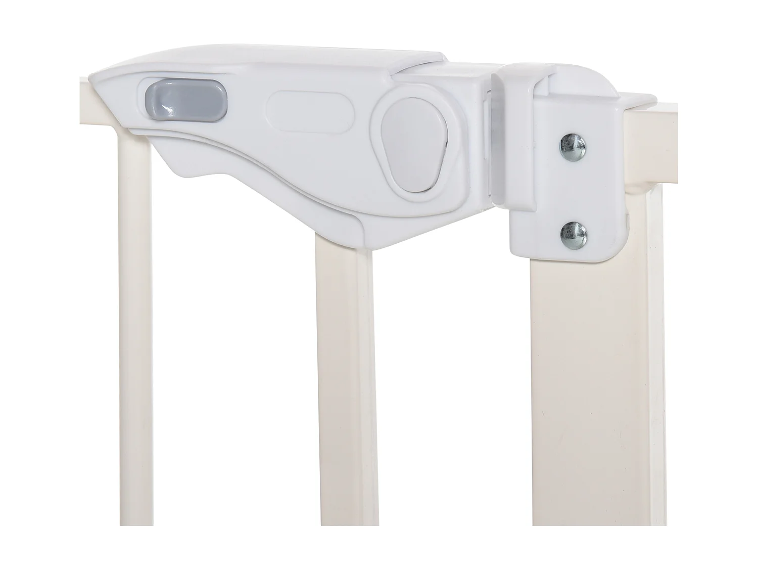 Grille de protection pour porte sans perçage, réglable en largeur, à double verrouillage, métal, blanc (97.5x104.1x3.5 cm)