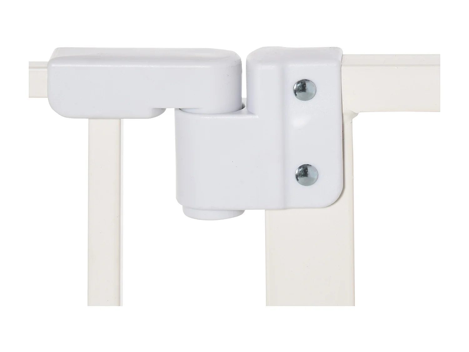 Grille de protection pour porte sans perçage, réglable en largeur, à double verrouillage, métal, blanc (97.5x104.1x3.5 cm)