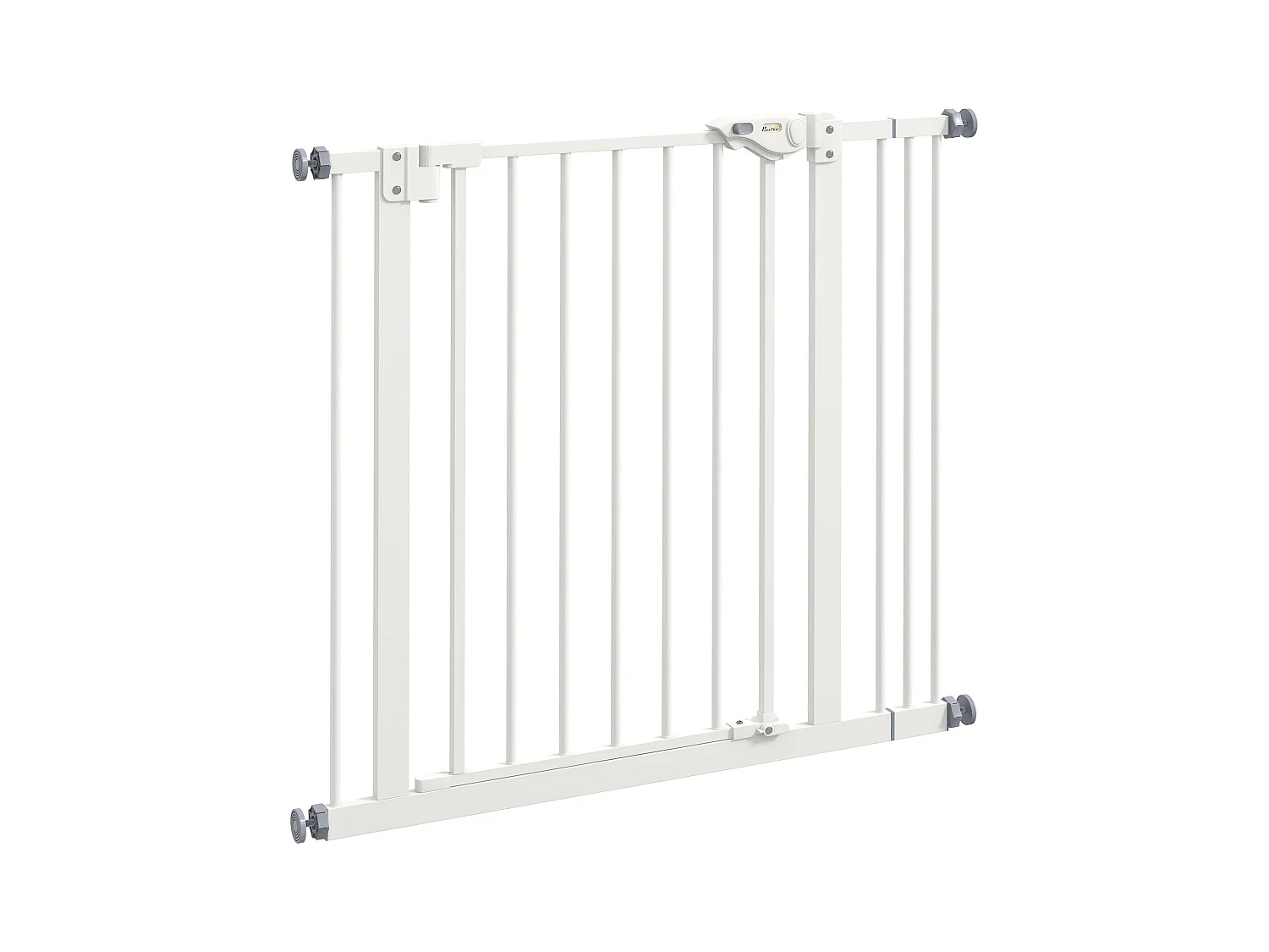 Barrière de sécurité pour chiens et chats, réglable sans perçage, métal et plastique, blanc (74-87x2x77 cm)