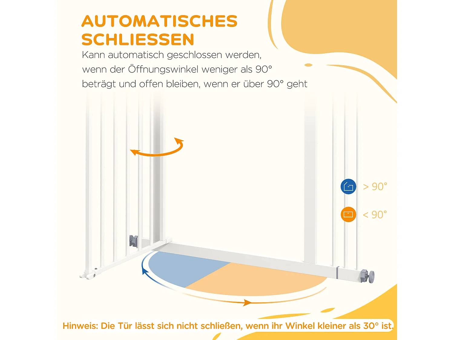Barrière de sécurité pour chiens et chats, réglable sans perçage, métal et plastique, blanc (74-87x2x77 cm)