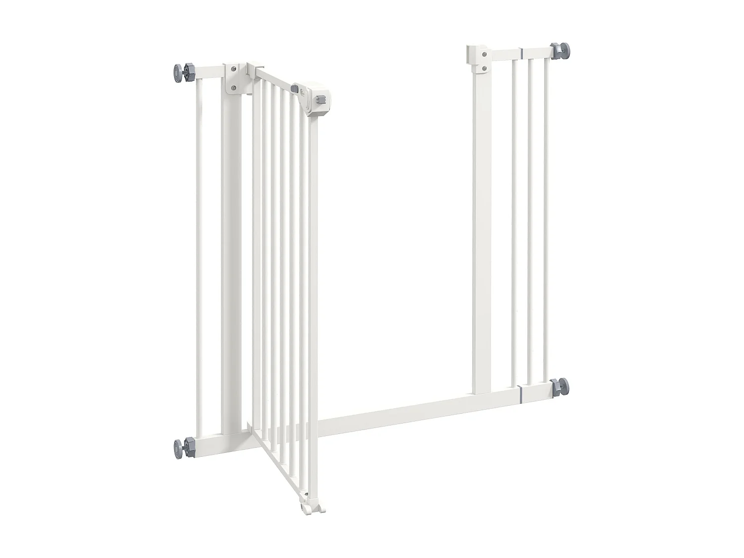 Barrière de sécurité pour chiens et chats, réglable sans perçage, métal et plastique, blanc (74-87x2x77 cm)