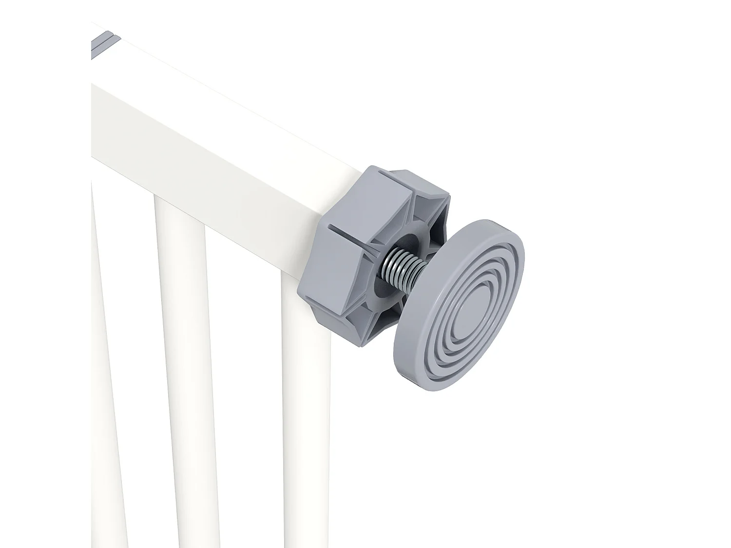 Barrière de sécurité pour chiens et chats, réglable sans perçage, métal et plastique, blanc (74-87x2x77 cm)