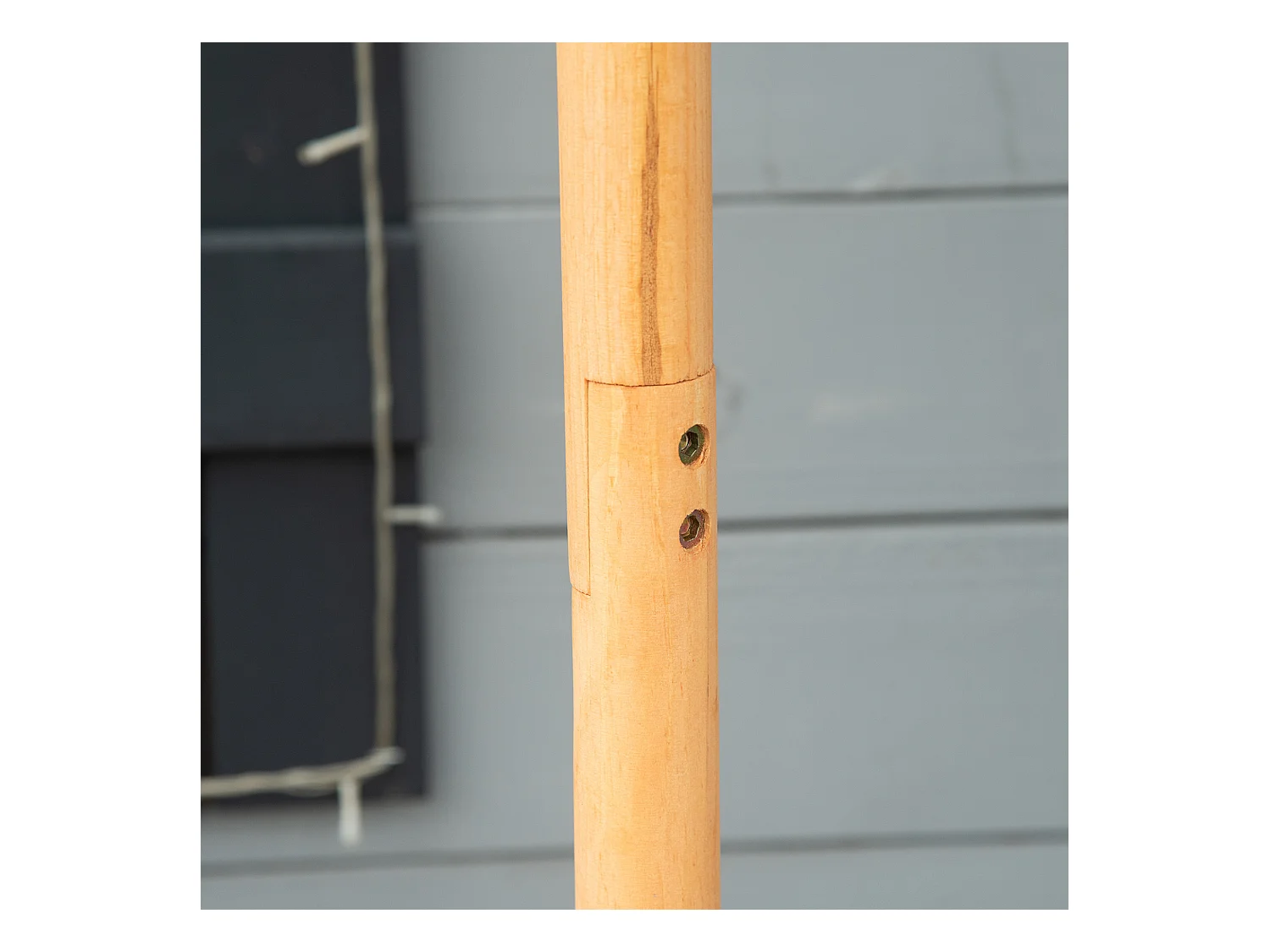 Mangeoire pour oiseaux hexagonale avec toit en zinc, pied stable, bois de sapin, naturel (40x40x113cm)