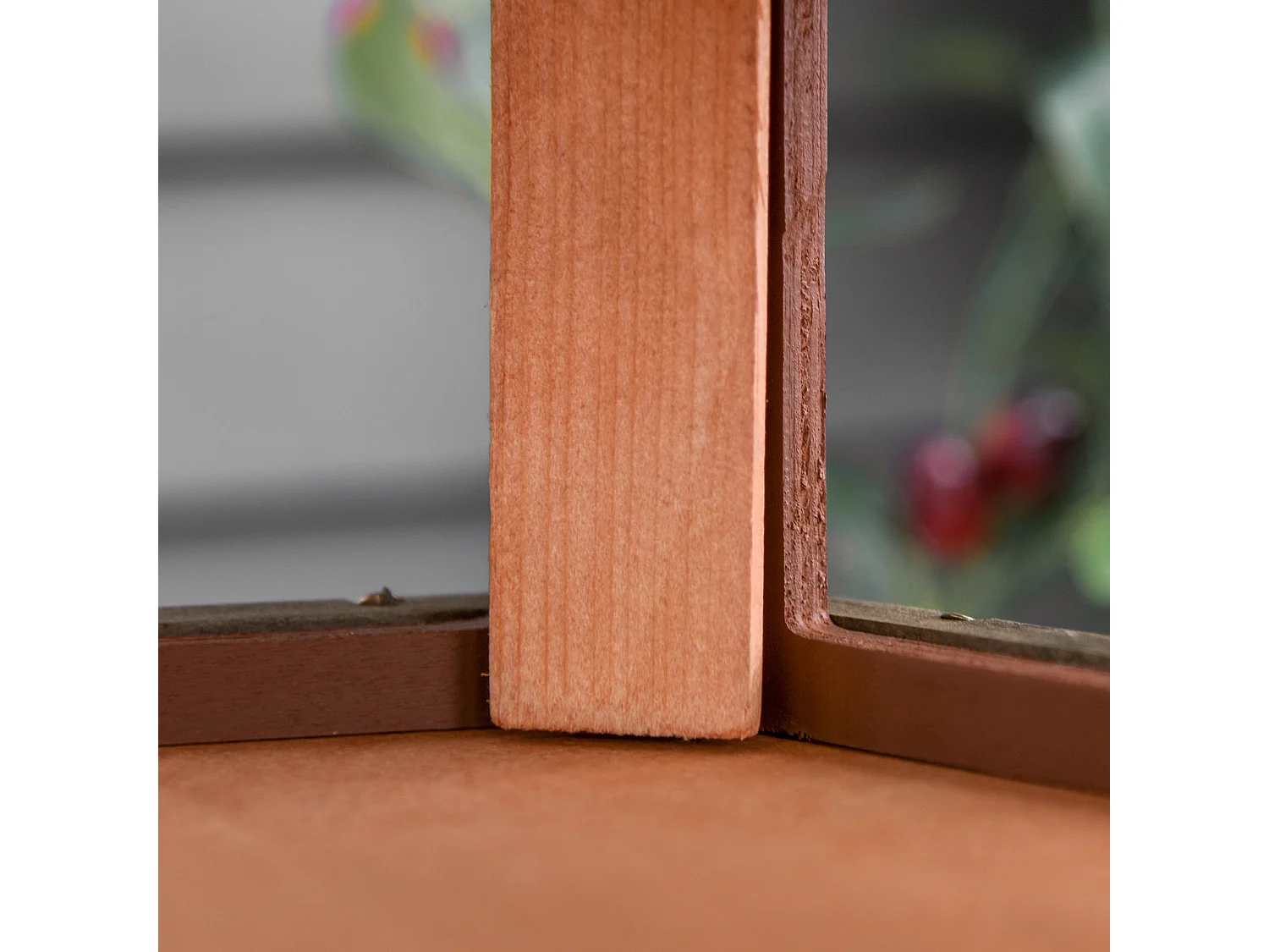 Vogelhuisje met schuin dak, multifunctioneel design, hout, naturel (52x52x130 cm)