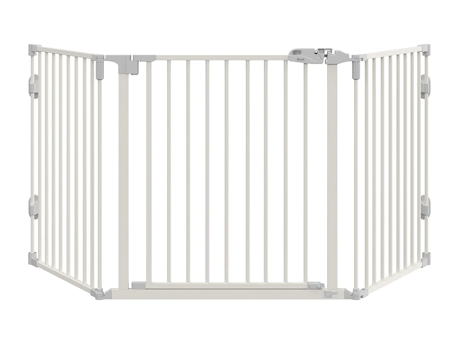 Barrière pour chien réglable et pliable, avec porte automatique, plastique, blanc (202.5x2x76cm)